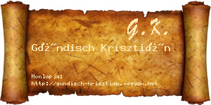 Gündisch Krisztián névjegykártya